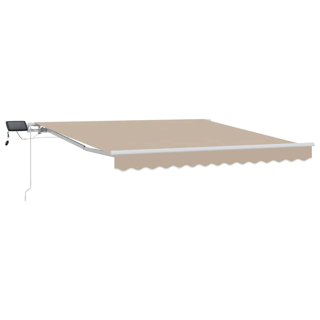 Markise Manuell Einziehbar mit LED 300x250 cm Blau und Weiß