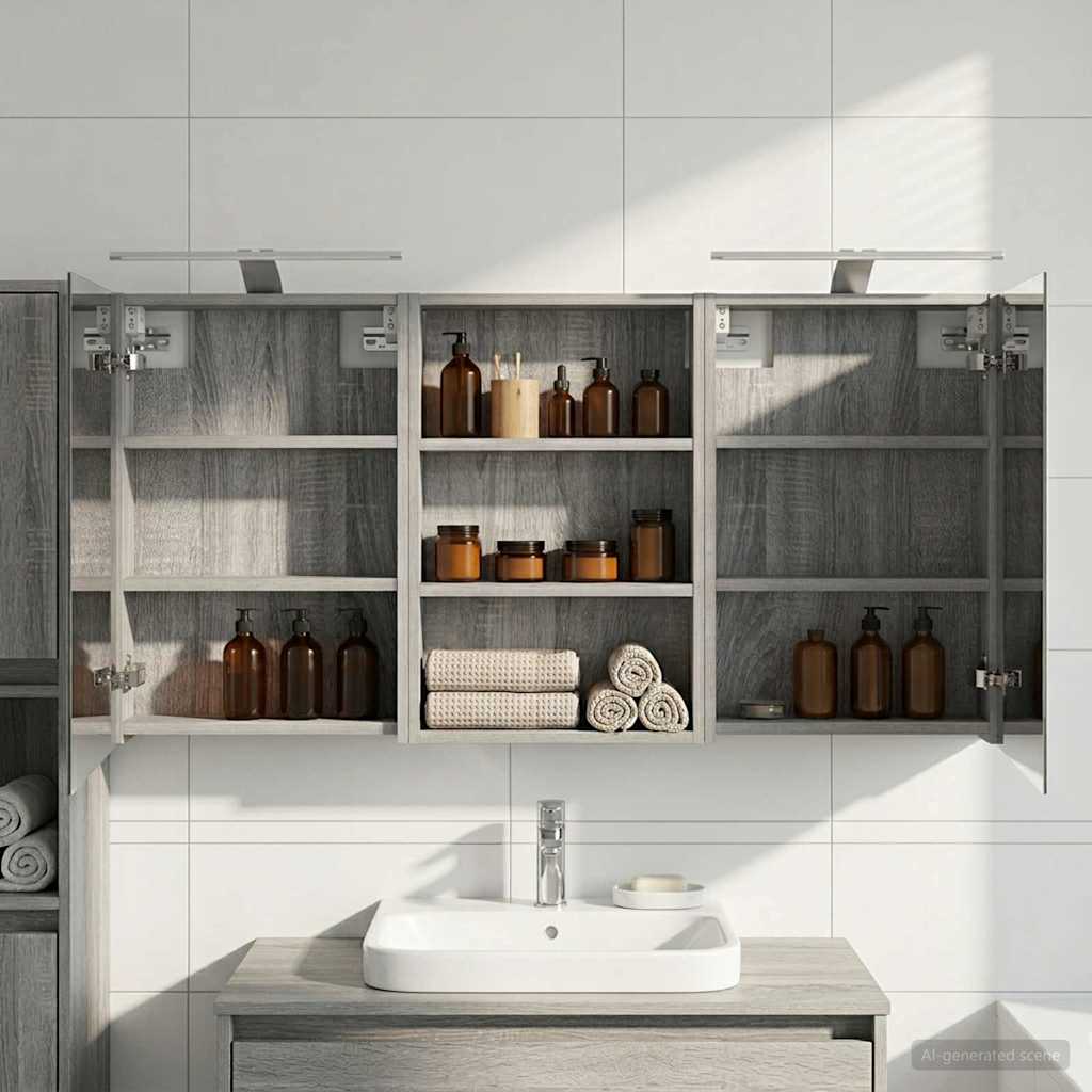 Badezimmerschrank-Set 3 pcs 80 x 10,5 x 50 cm Holzwerkstoff