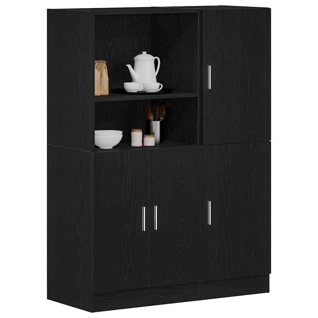 2-tlg. Küchenschrank-Set Weiß Holzwerkstoff