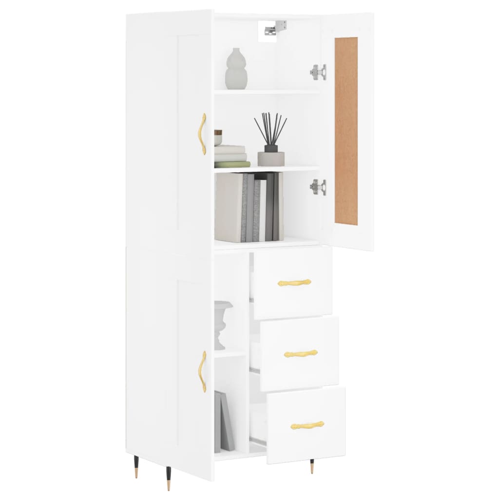 Highboard Betongrau 69,5x34x180 cm Holzwerkstoff