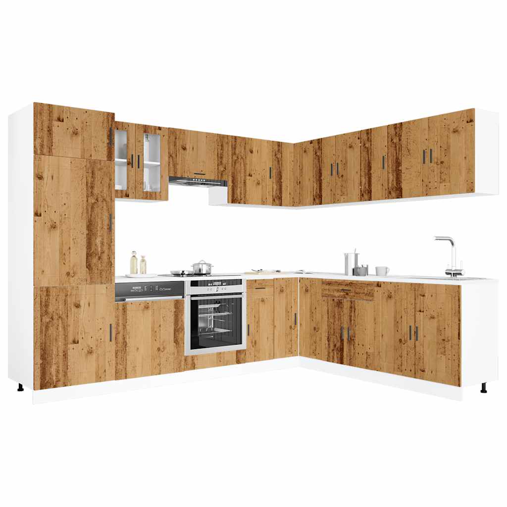14-tlg. Küchenschrank-Set Porto Weiß Holzwerkstoff