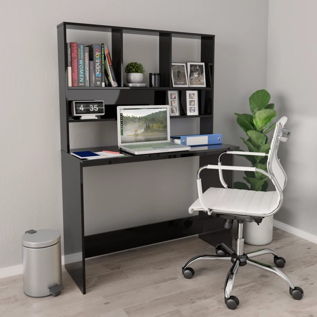 Schreibtisch mit Regalen Weiß 110x45x157 cm Holzwerkstoff