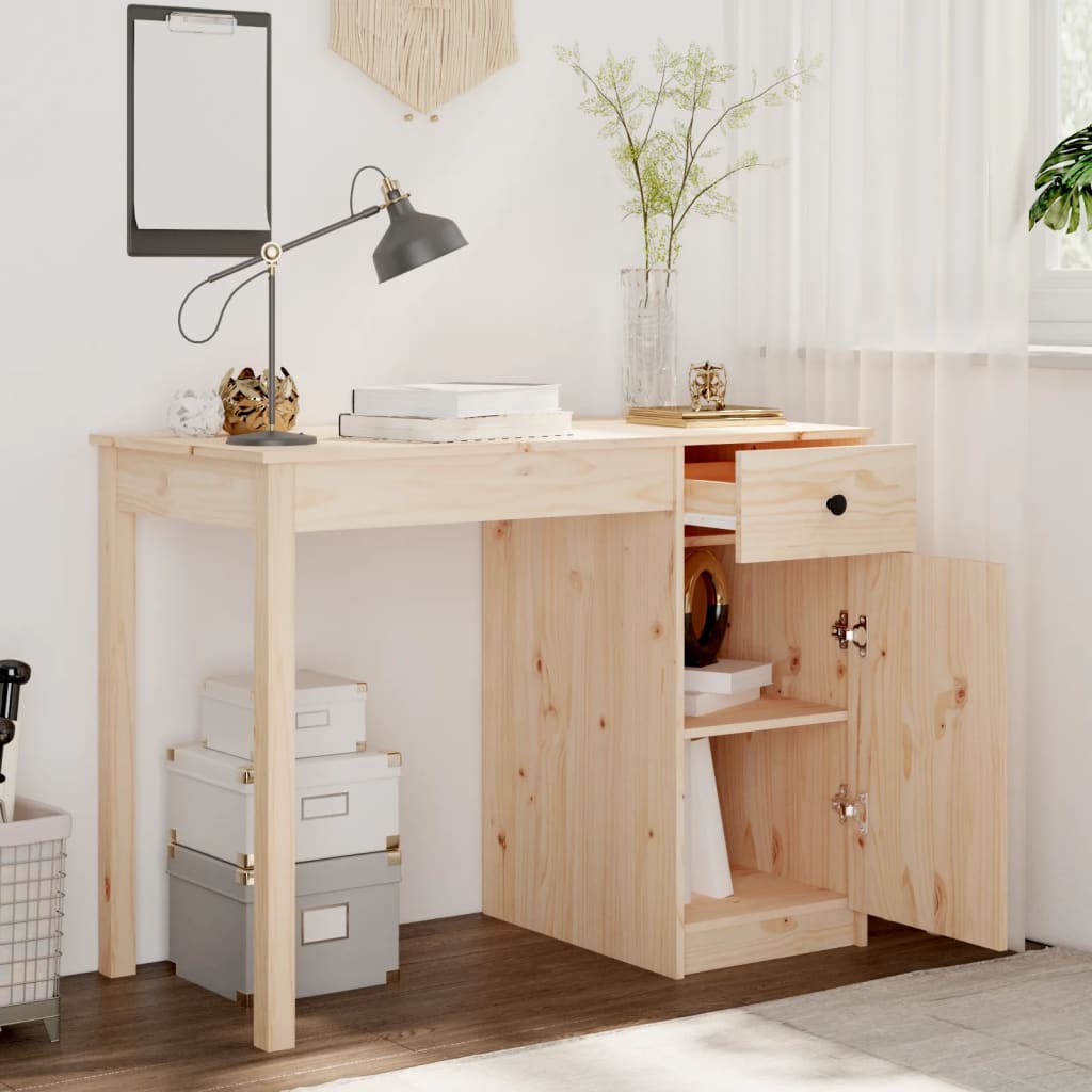 Schreibtisch Wachsbraun 100 x 50 x 74 cm Massives Kiefernholz