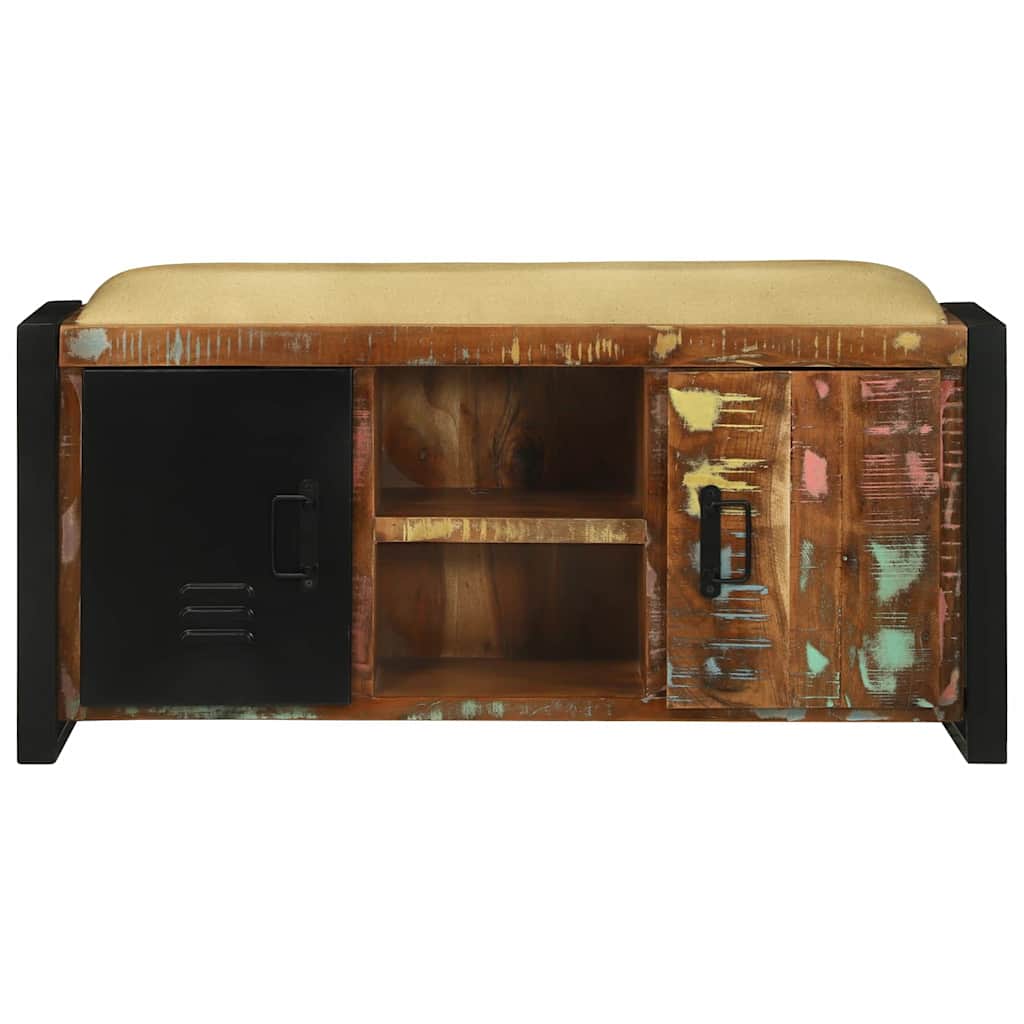 Bank Schrank Braun 100 x 35 x 50 cm Massivholz Mango