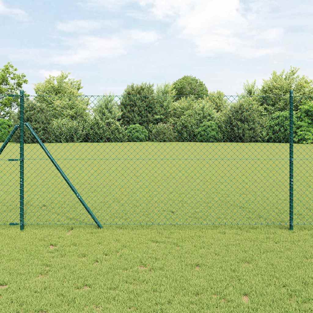 Outdoor Kettenglied-Zaun Erdfixierung 10 x 0,4 m Grün Netz