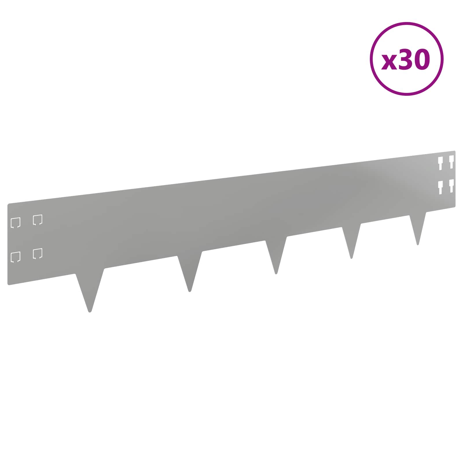 Raseneinfassung 10 pcs 100 x 12 cm Stahl Schwarz
