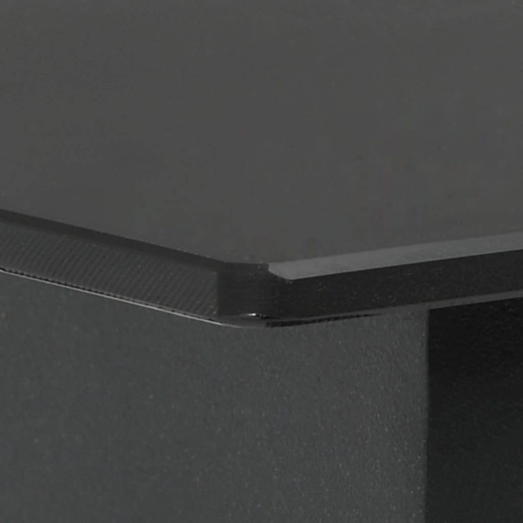 Garten-Esstisch Schwarz 150x90x74 cm Stahl und Glas