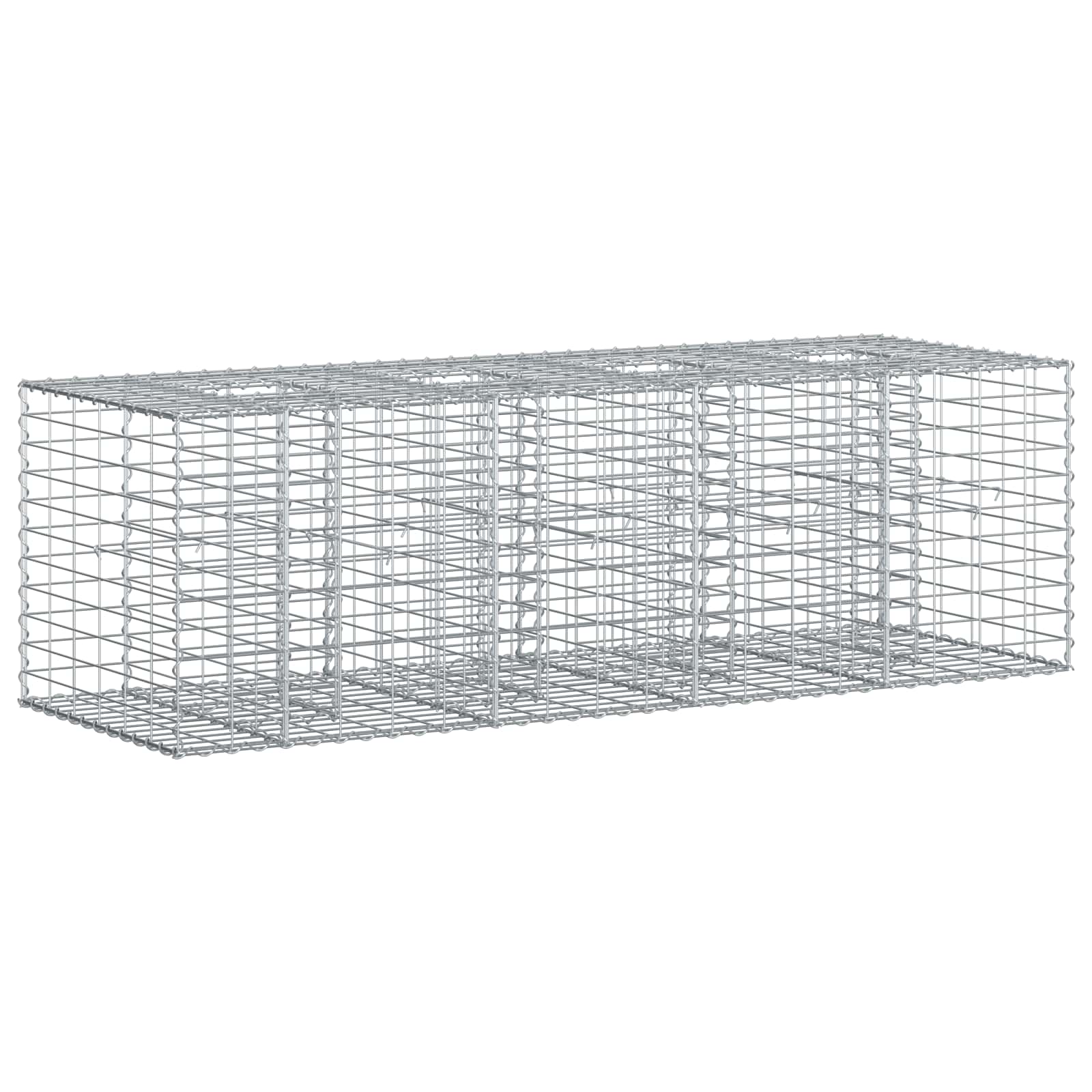 Gabionen Hochbeet 2 pcs Silber 260 x 60 x 55 cm