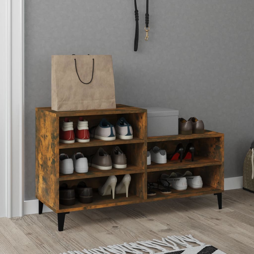 Schuhregal Weiß 102x36x60 cm Holzwerkstoff