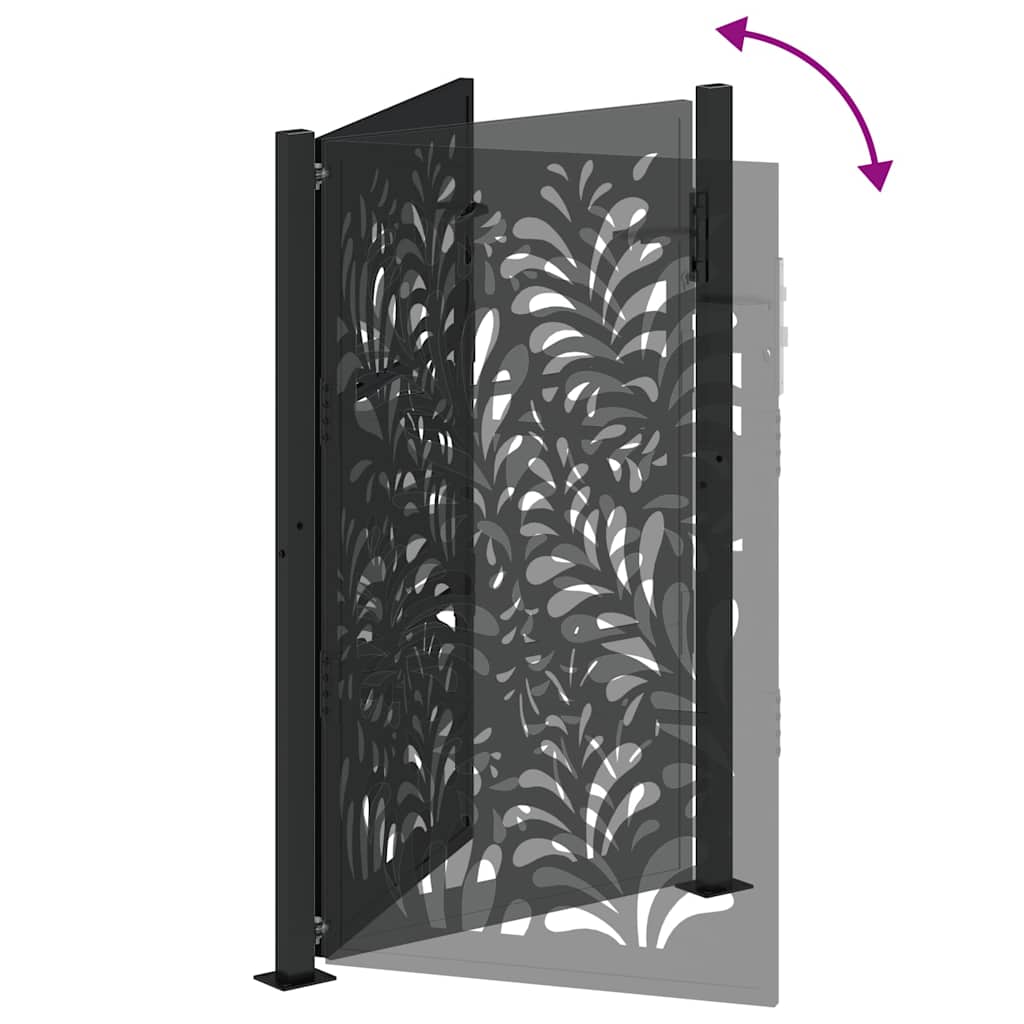Gartentor Schwarz 100x100 cm Stahl Lichtdesign