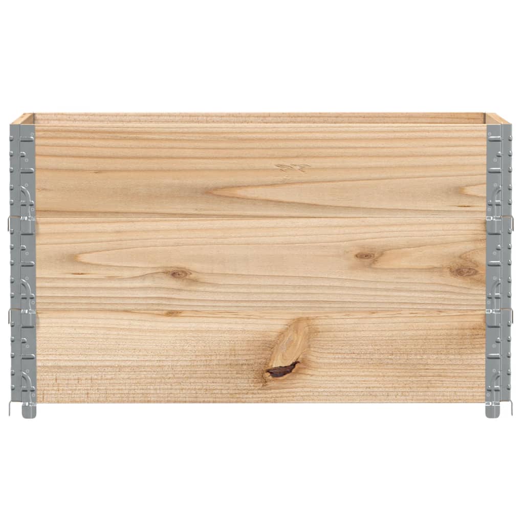 Paletten-Aufsatzrahmen Schwarz 80x60 cm Massivholz Kiefer