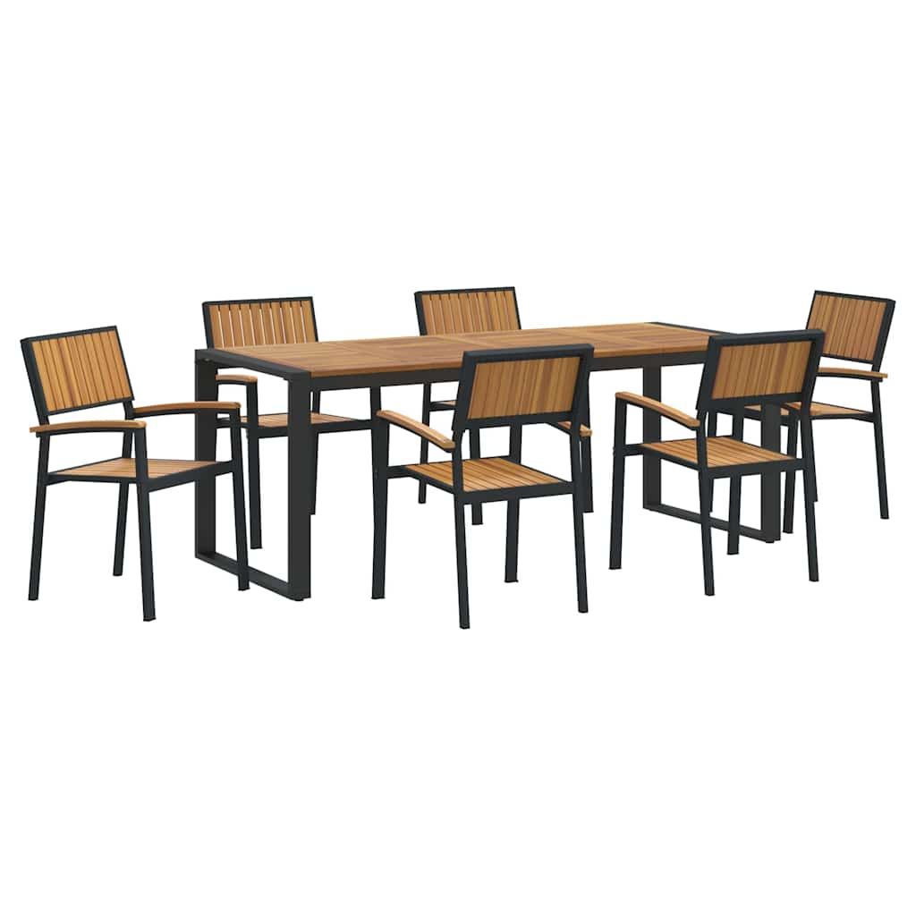 Garten Essgruppe 5 pcs Grau Massivholz Akazie