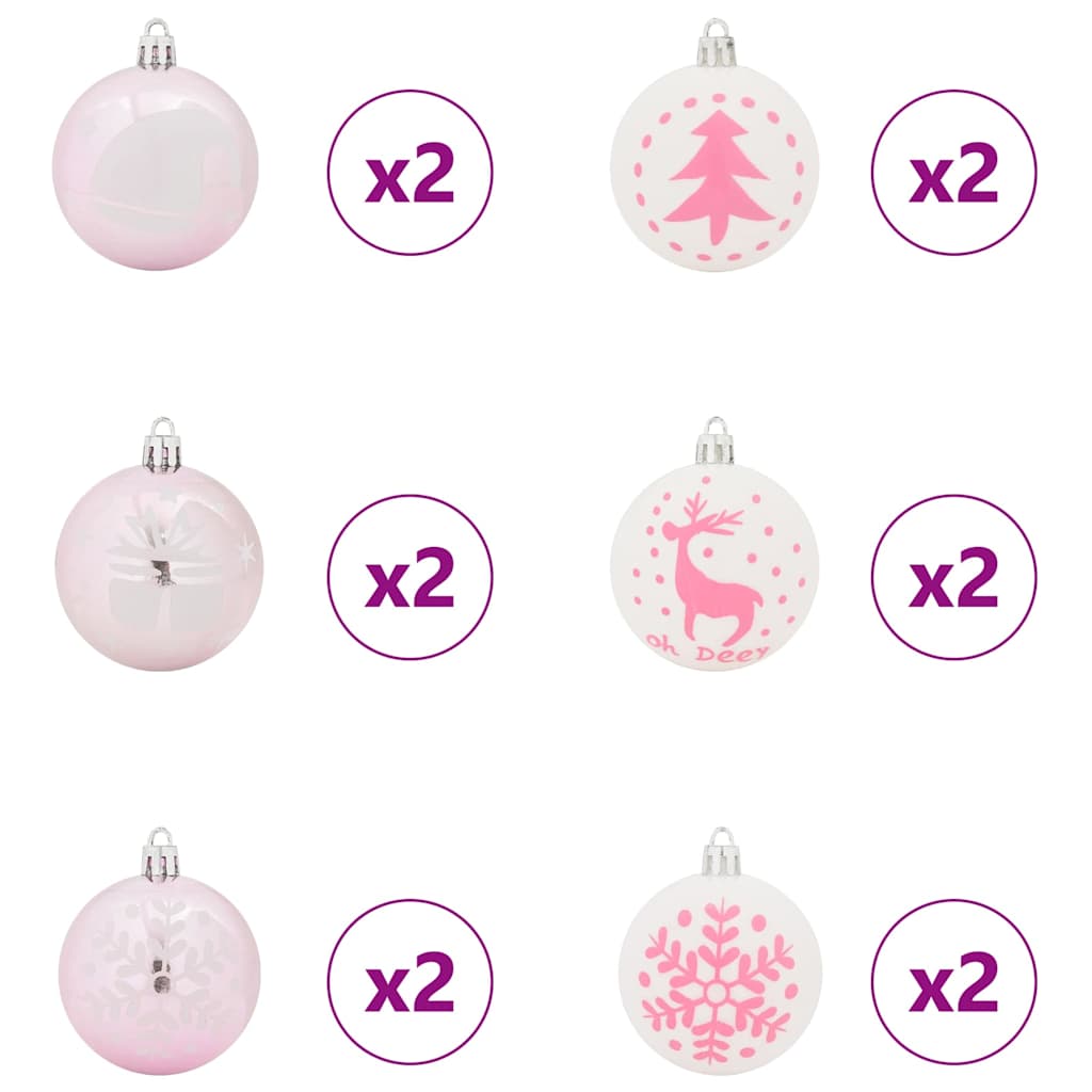 Weihnachtskugel-Set 40 pcs Gold und Rot Kunststoff