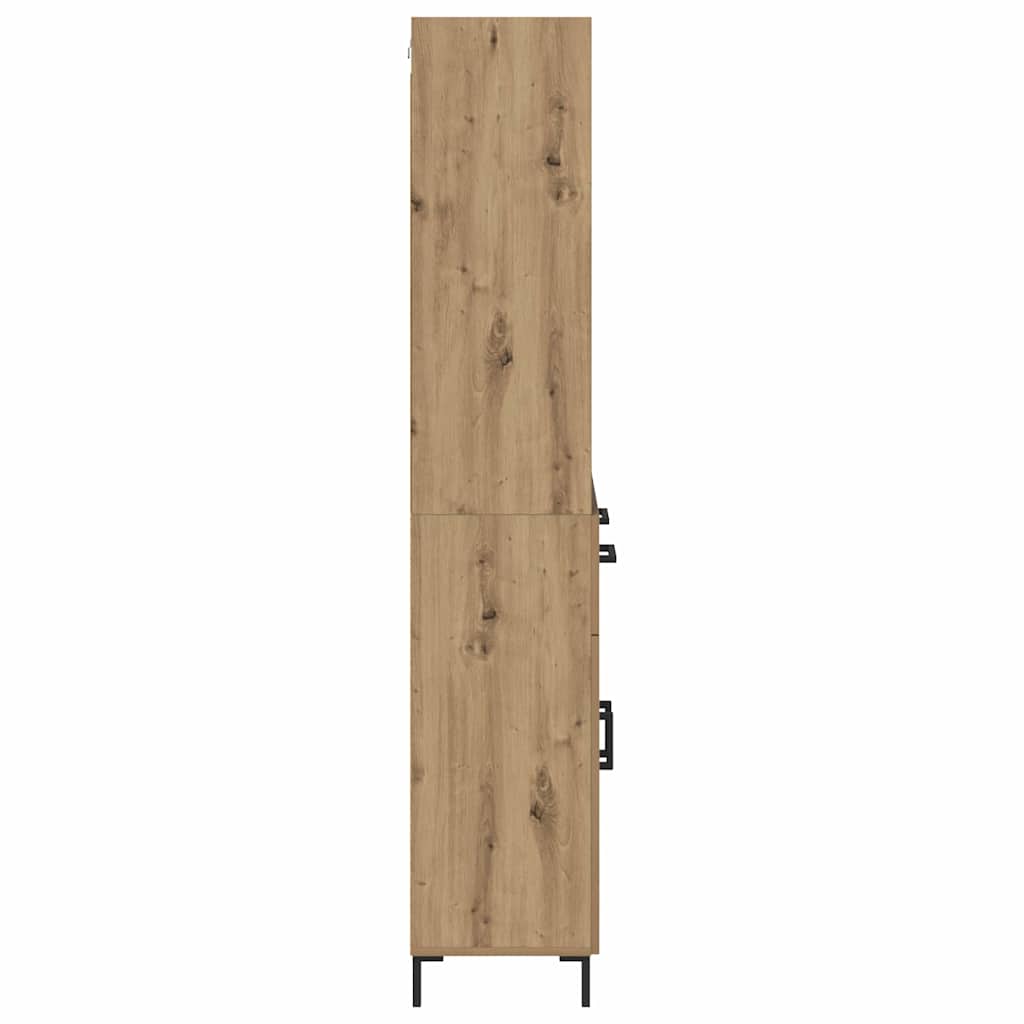 Highboard Hochglanz-Weiß 69,5x34x180 cm Holzwerkstoff