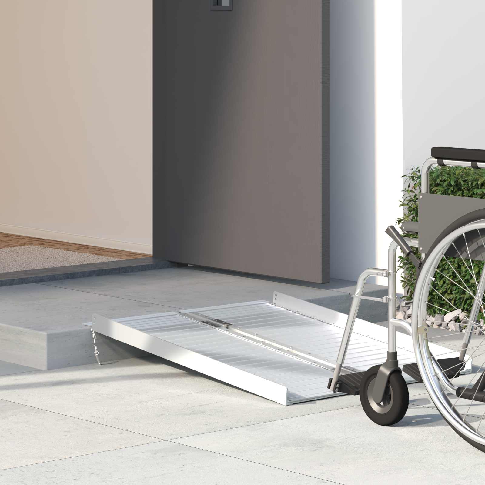 Rampe für Rollstühle 270 kg Silber 62 x 73 x 5 cm Aluminium