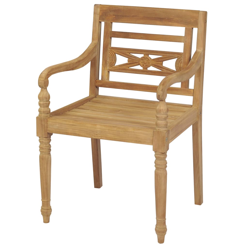 Batavia-Stühle 2 Stk. mit Polstern Massivholz Teak