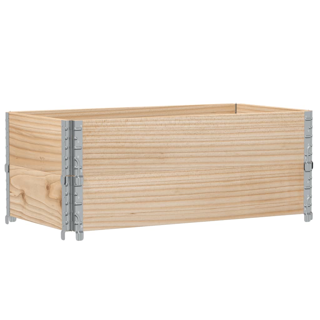 Paletten-Aufsatzrahmen Schwarz 80x60 cm Massivholz Kiefer