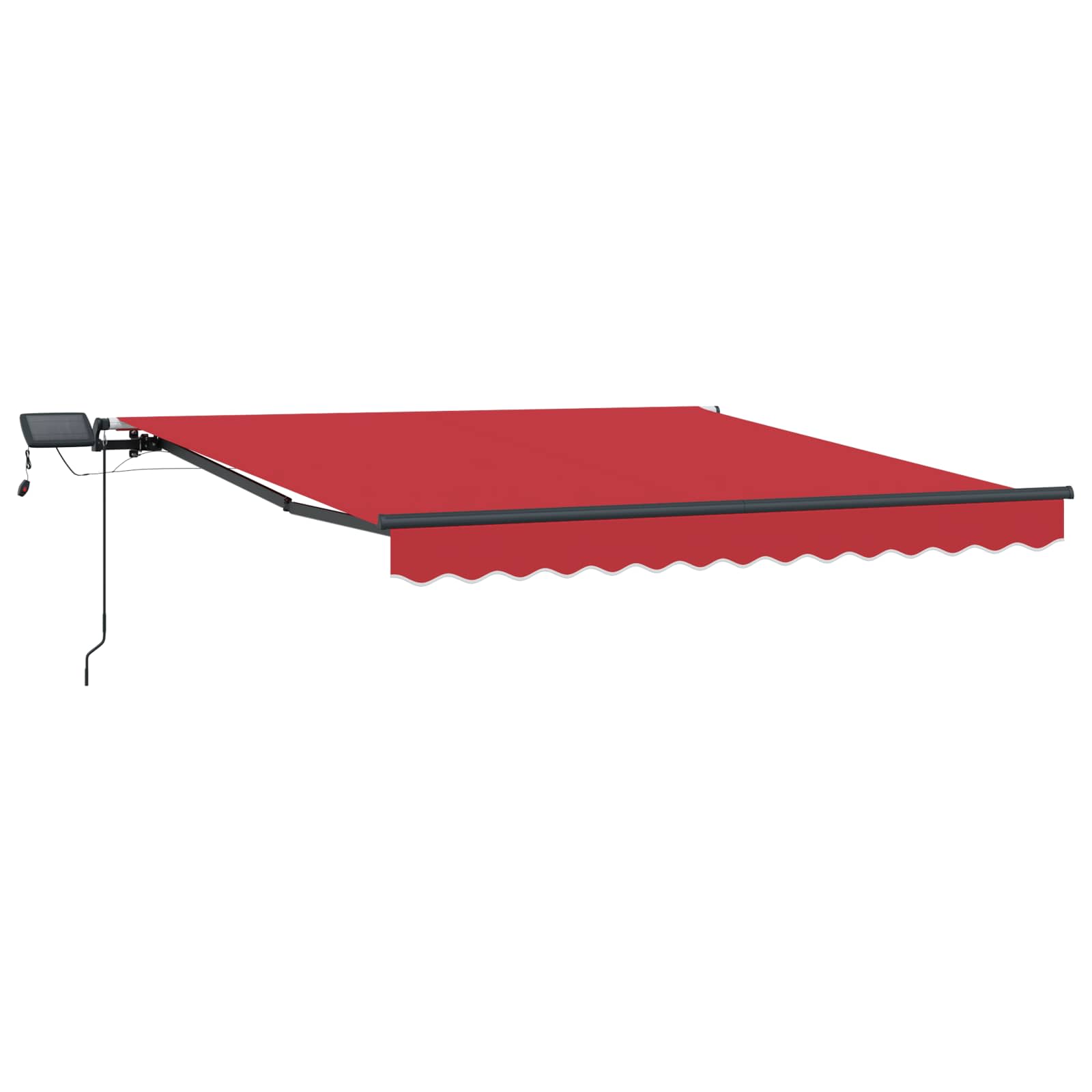 Markise Manuell Einziehbar mit LED 300x250 cm Blau und Weiß