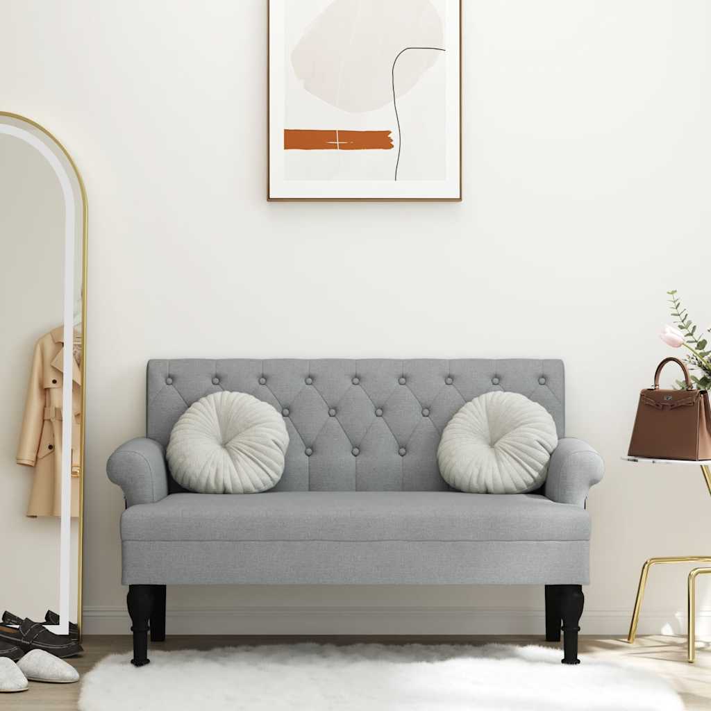 Bank mit Rückenlehne Dunkelgrau 120 x 62 x 75,5 cm Stoff