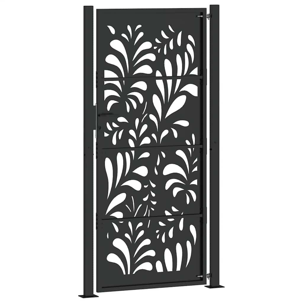 Gartentor Schwarz 100x100 cm Stahl Lichtdesign