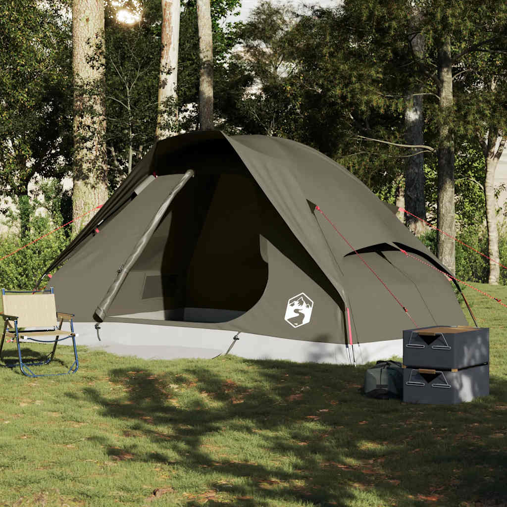 Kuppel-Campingzelt 2 Personen Olivgrün Wasserdicht