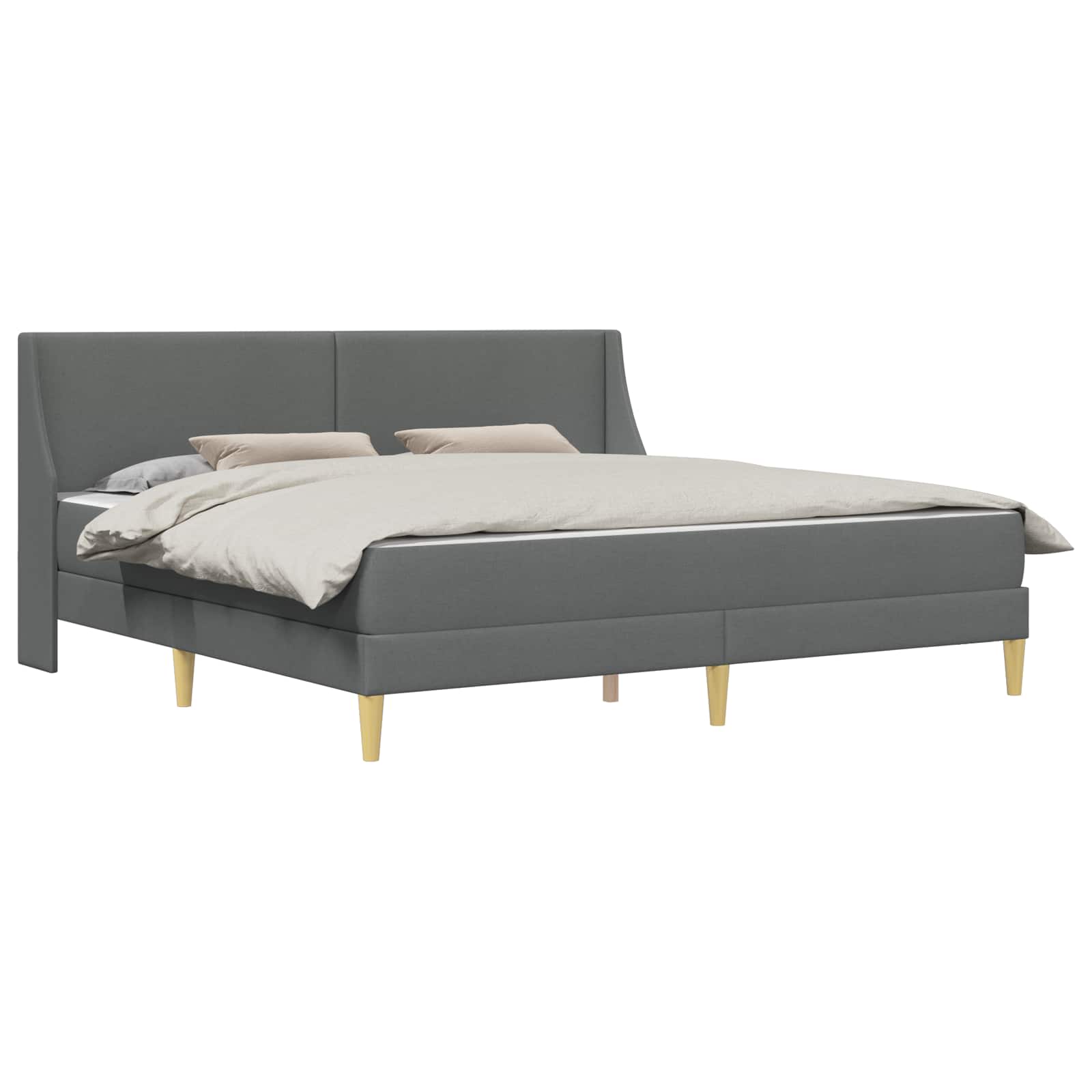 Bettgestell mit Matratze Hellgrau 80x 200 cm Polyester