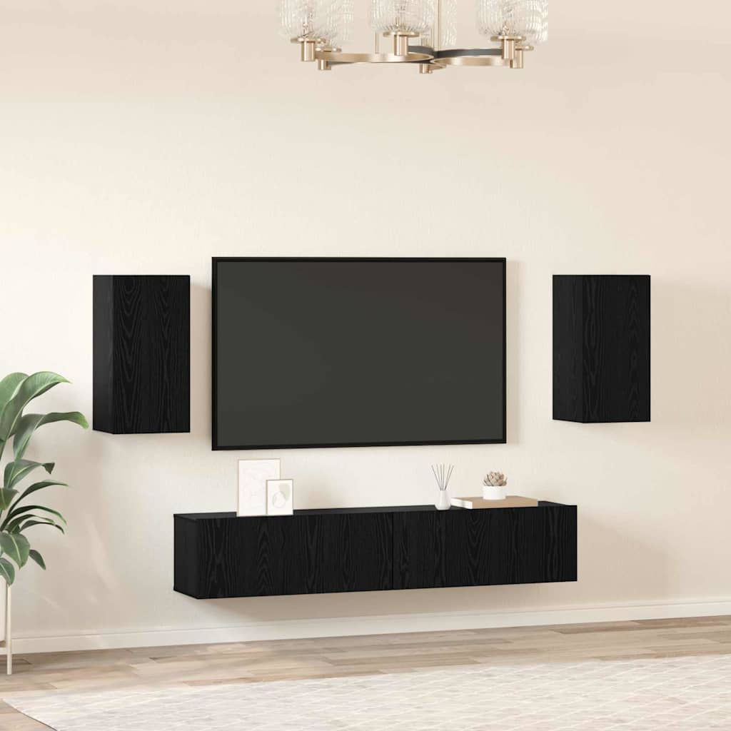 3-tlg. TV-Schrank-Set Weiß Holzwerkstoff