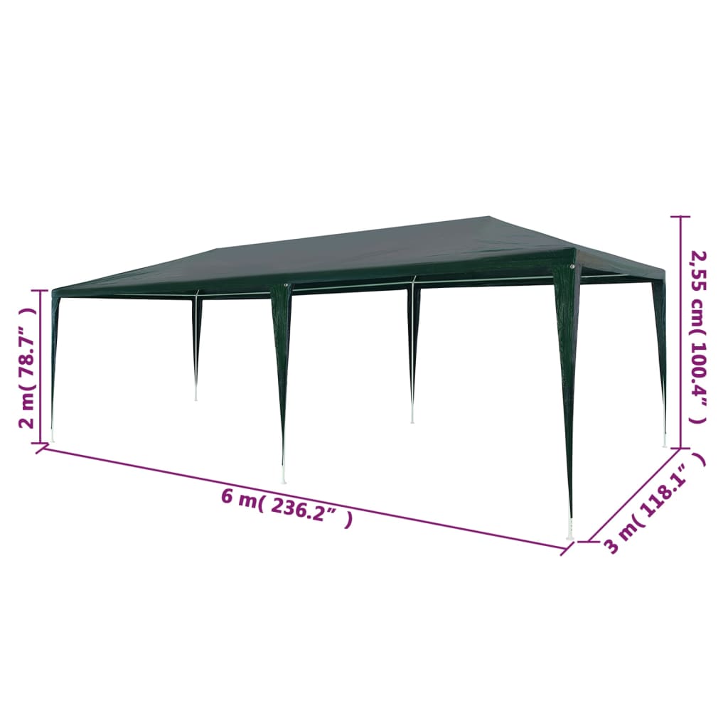 Partyzelt 400 x 300 x 255 cm Rot PE und Stahl