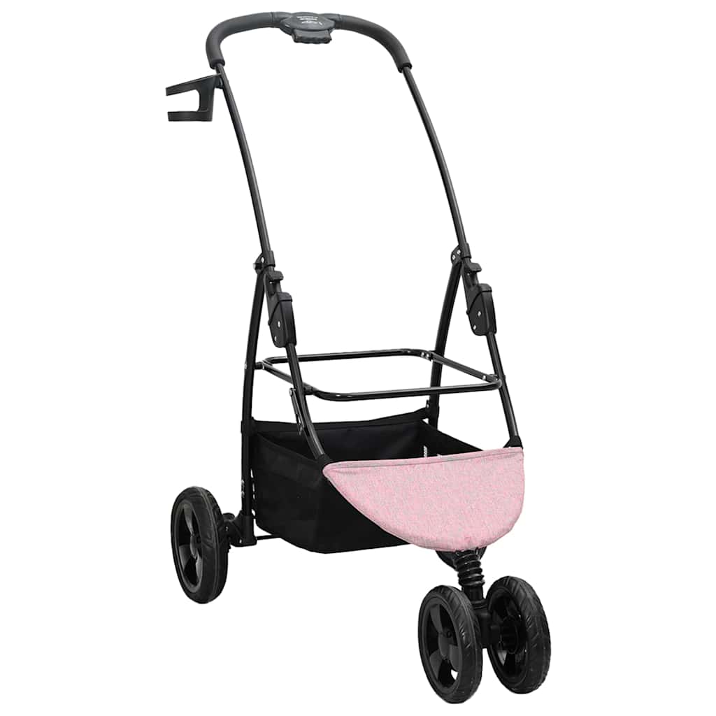 Faltbarer Haustierwagen Rosa 81 x 47 x 99 cm Polyester