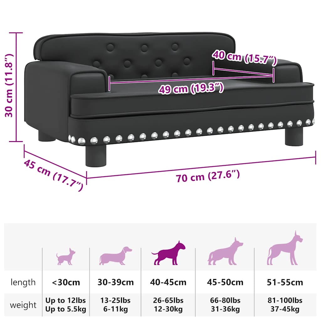 Hundebett Rosa 90x53x30 cm Samt