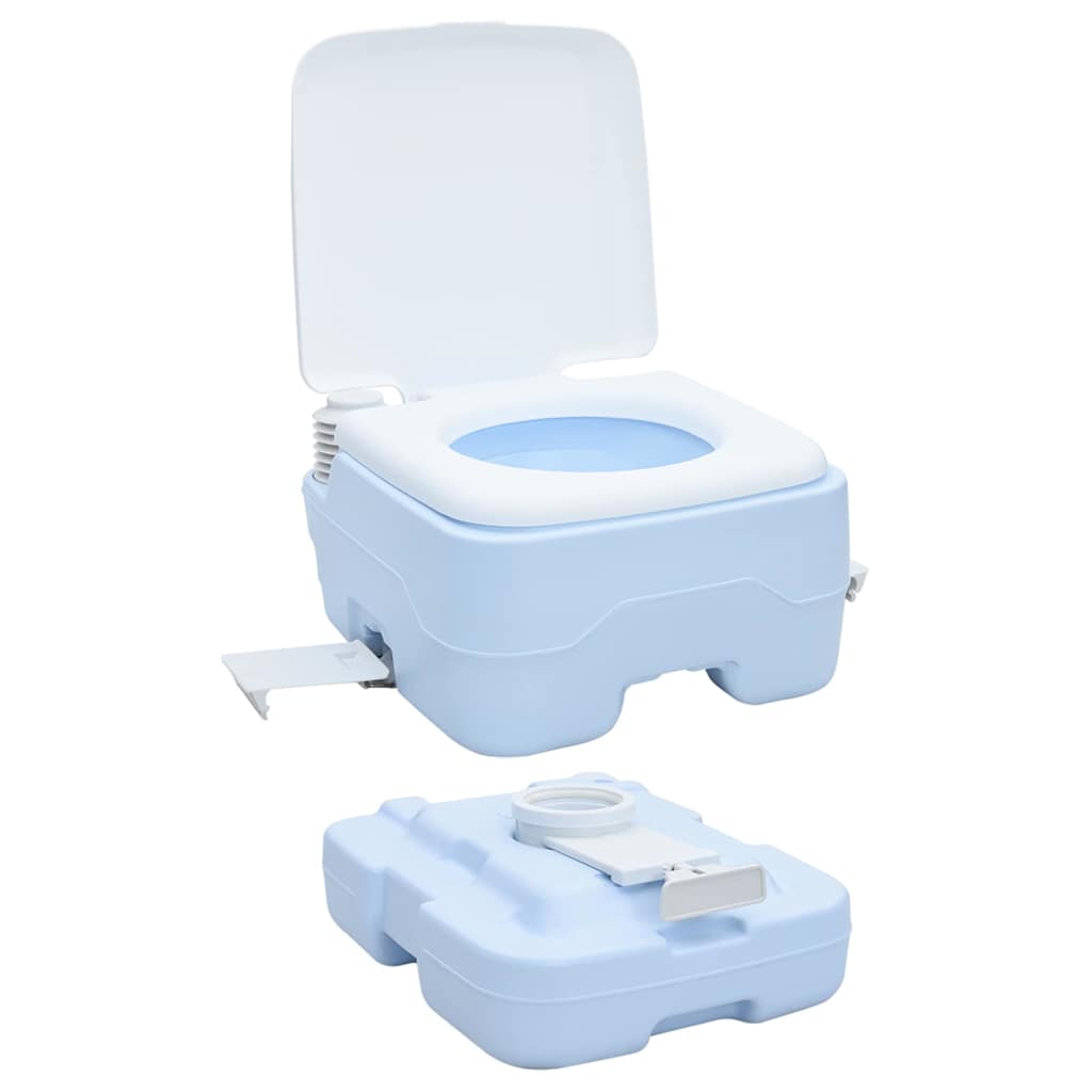Camping Toiletten-Set 2 pcs Grau und Weiß