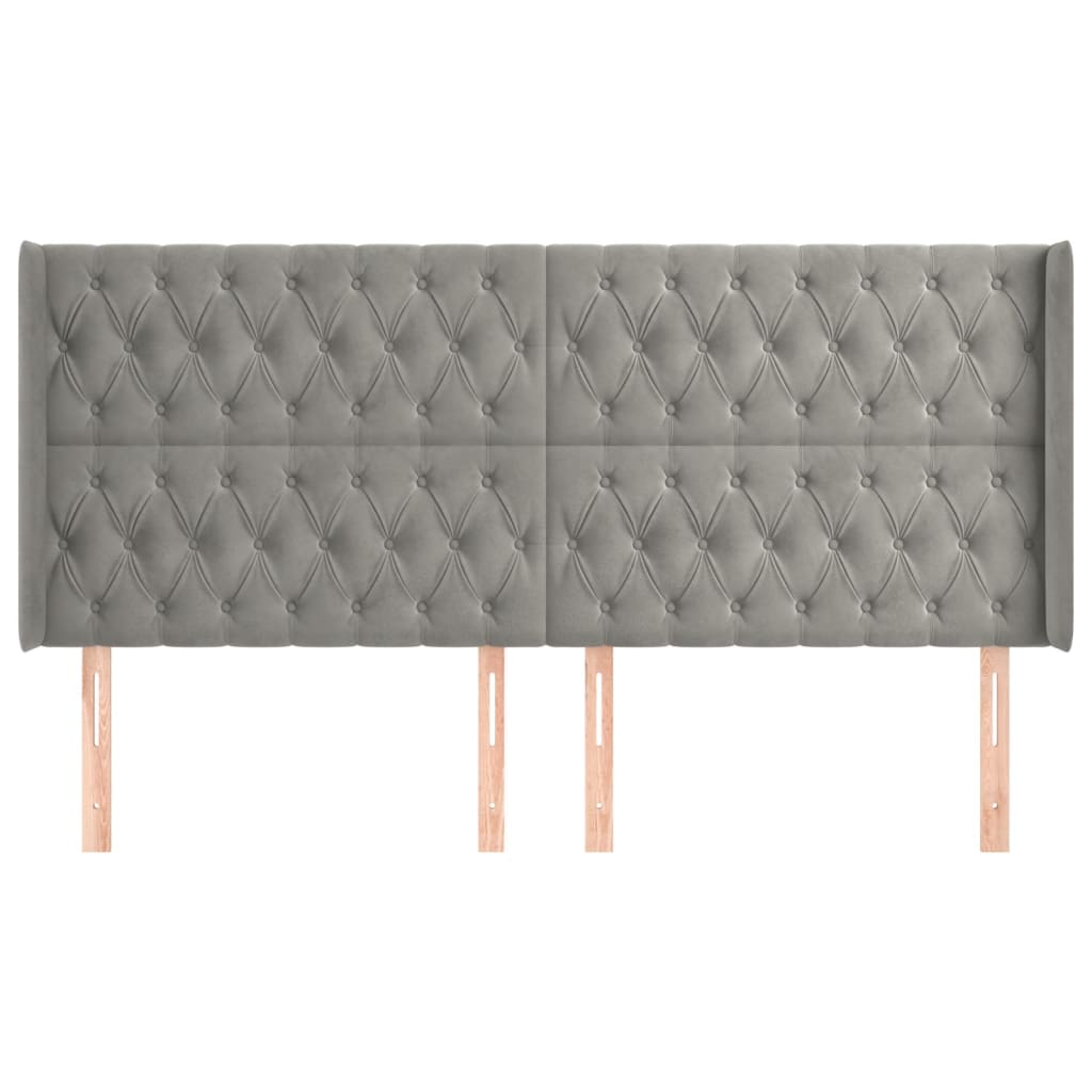 Kopfteil mit Ohren Dunkelblau 93x16x78/88 cm Samt