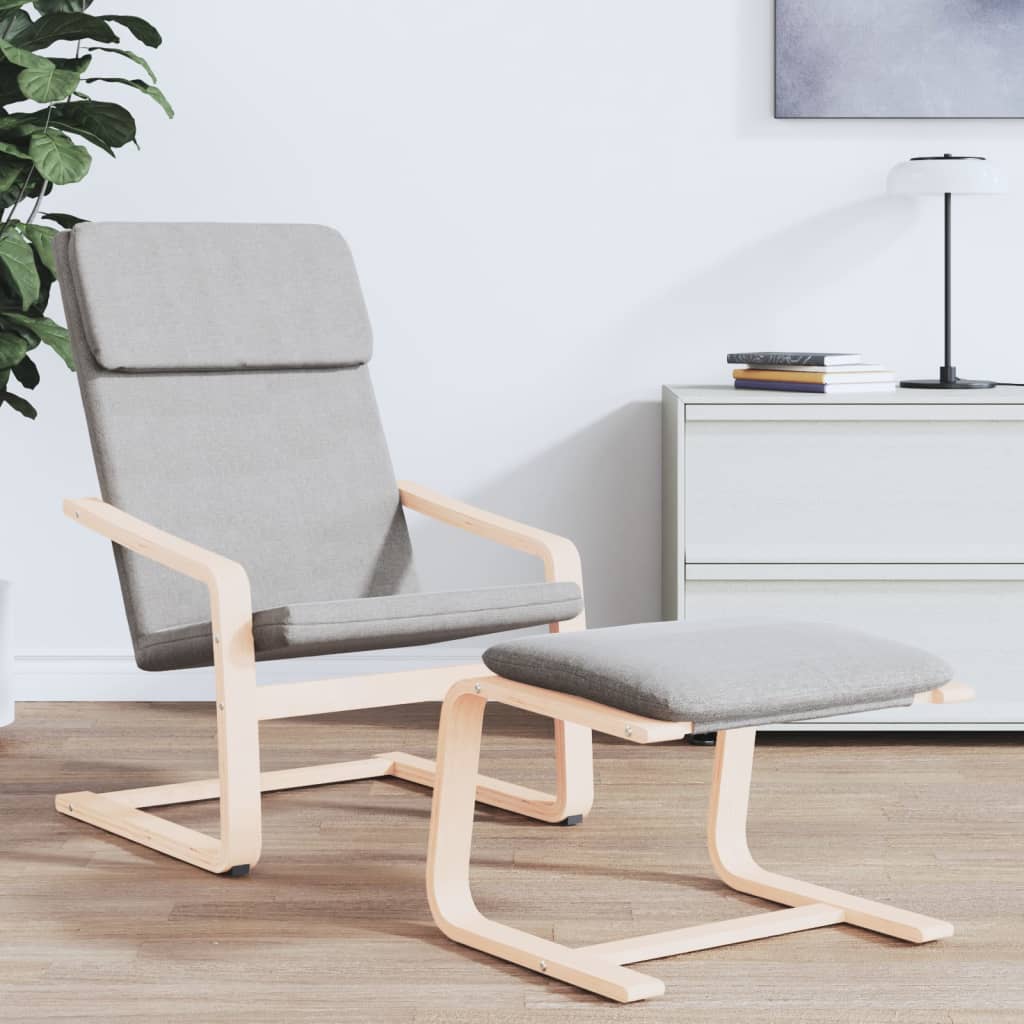 Fußhocker Creme 51x41x40 cm Stoff