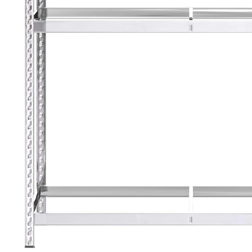 Reifenregale mit 2 Böden 3 Stk. Silbern 110x40x110 cm Stahl