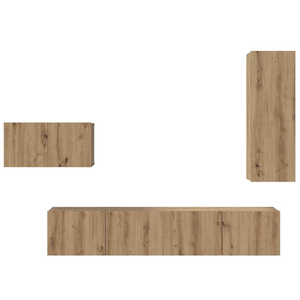 4-tlg. TV-Schrank-Set Weiß Holzwerkstoff
