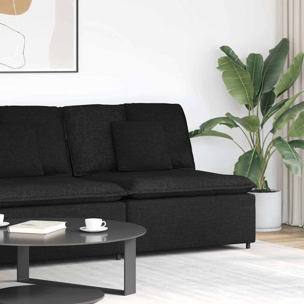 Modulares Sofa Endmodul mit Armlehne Kissen Hellgrau 100 cm