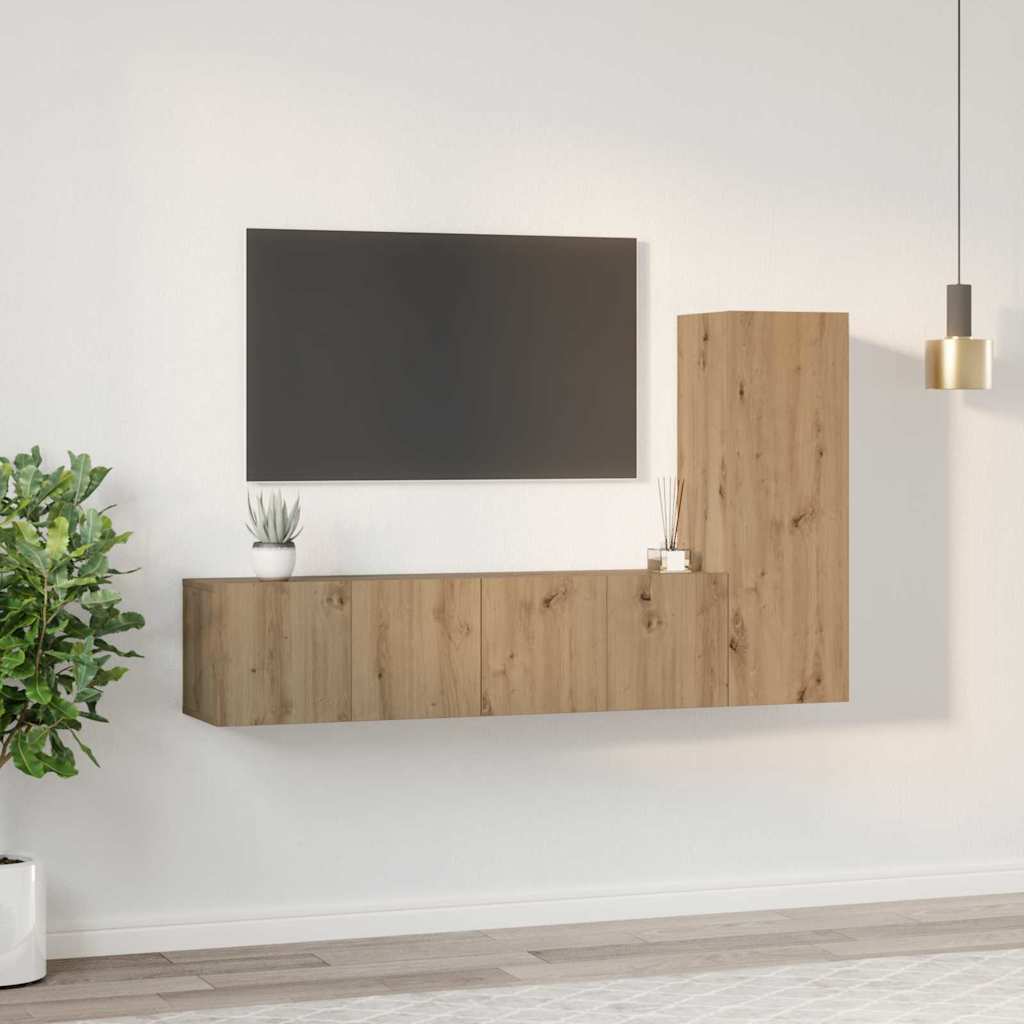 3-tlg. TV-Schrank-Set Weiß Holzwerkstoff