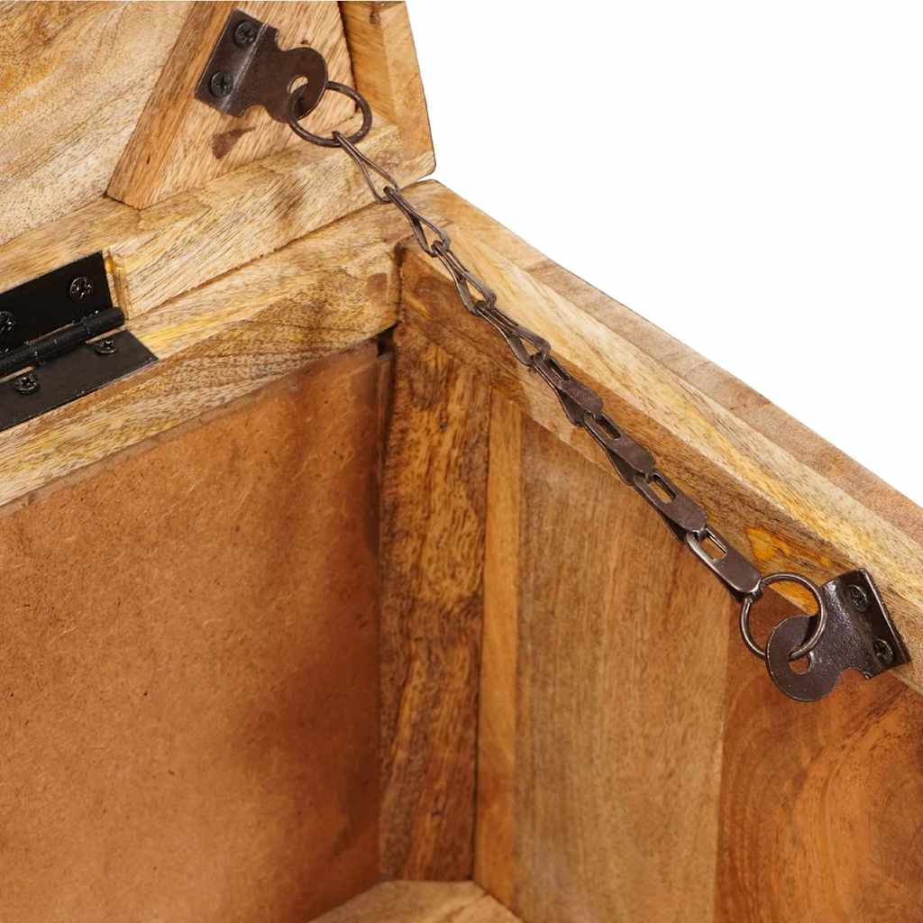 Aufbewahrungsbox mit Speicher 70 x 35 x 40 cm Massivholz Mango
