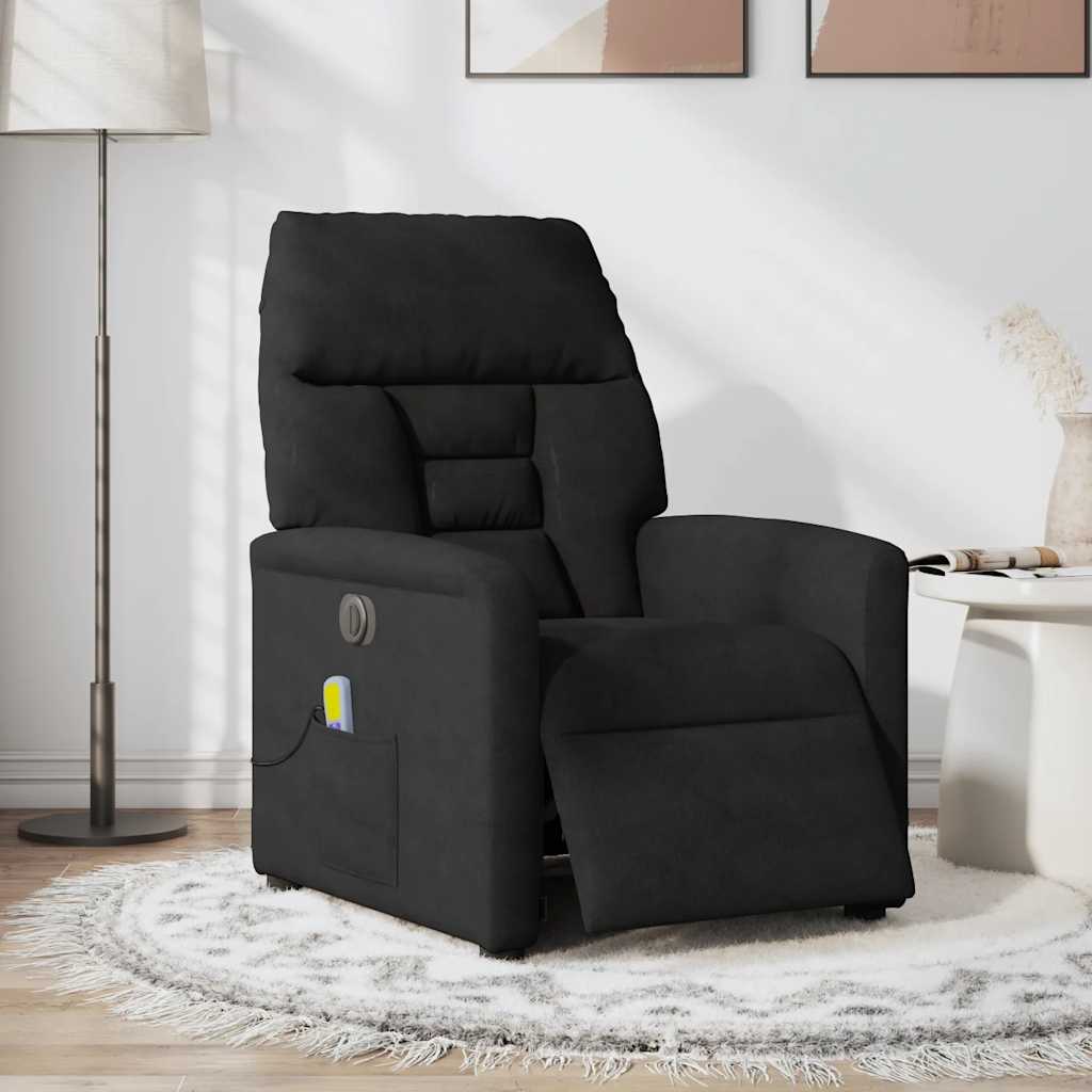 Massagesessel Elektrisch Dunkelgrau Mikrofasergewebe