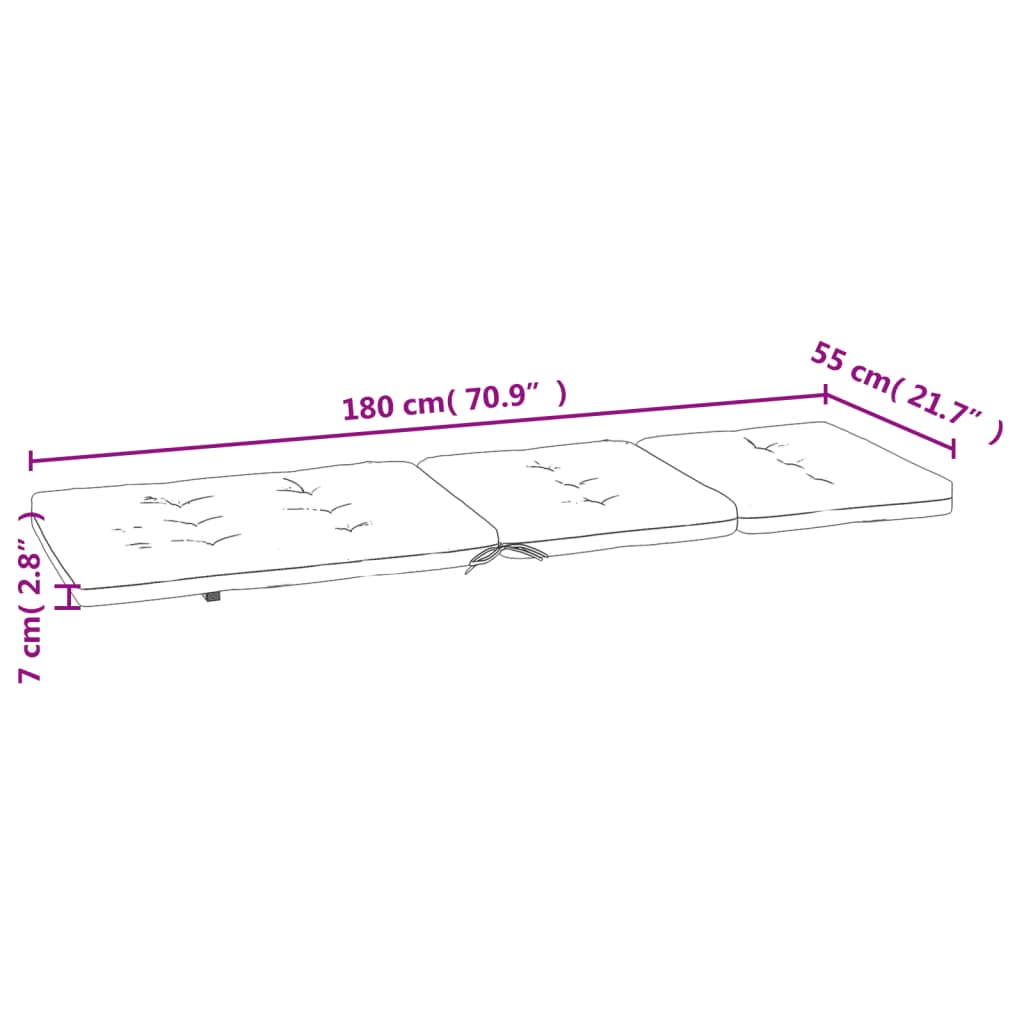 Liegestuhl-Auflagen 2 Stk. Creme Oxford-Gewebe