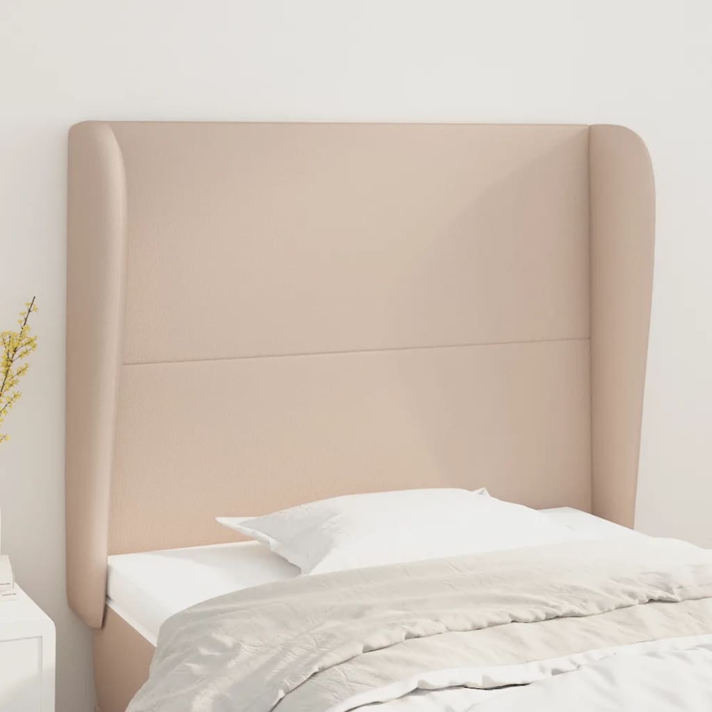Kopfteil mit Ohren Creme 83x23x78/88 cm Kunstleder
