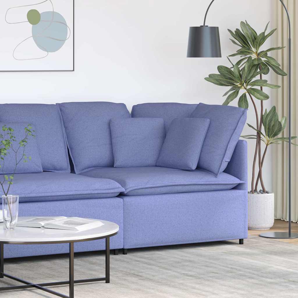 Modulares Sofa Endmodul mit Armlehne Kissen Hellgrau 100 cm