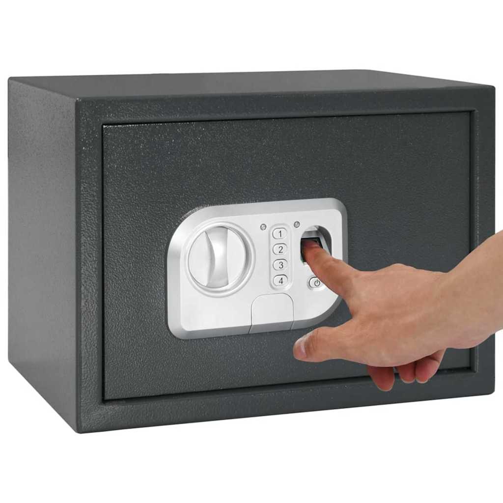 Digitaler Safe mit Schloss Dunkelgrau 31 x 20 x 20 cm Stahl