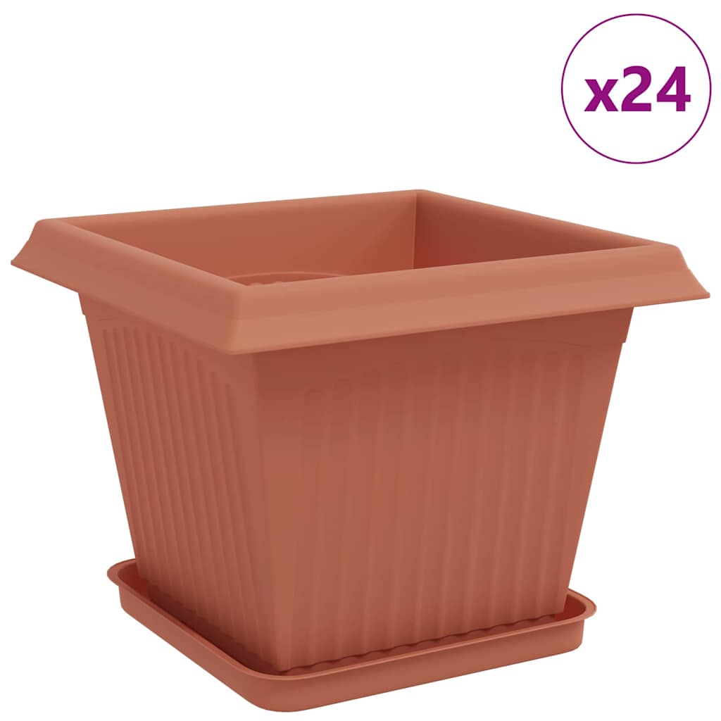Blumentöpfe 6 pcs Ziegelrot 20 x 20 x 16 cm Kunststoff