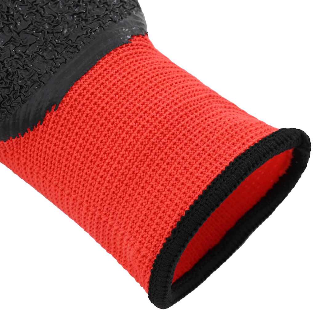 Arbeitshandschuhe 12 pcs Rot und Schwarz 7 / S Latexbeschichtung