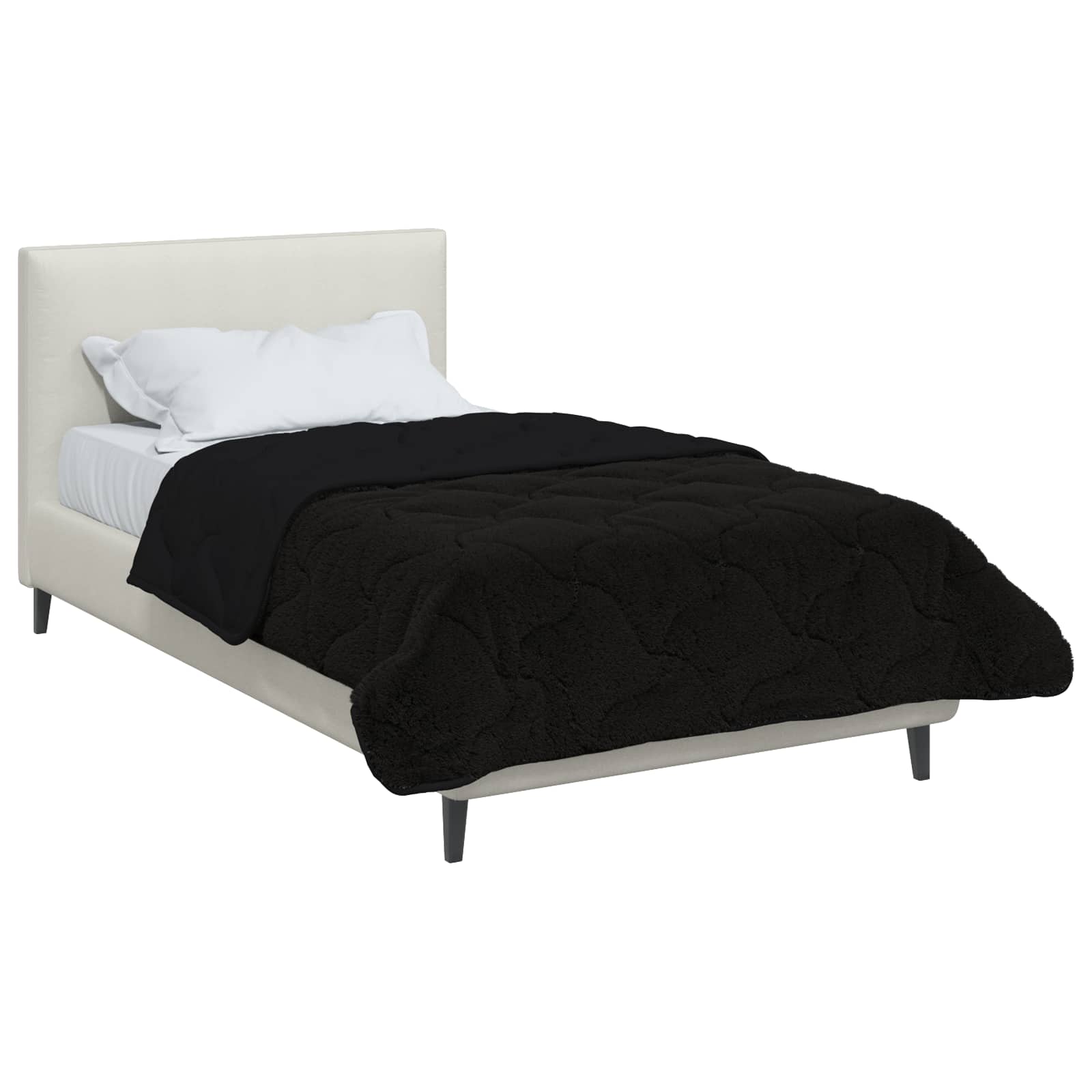 Sommerdecke Anthrazit 135 x 200 cm Mikrofaser und Teddy-Fleece