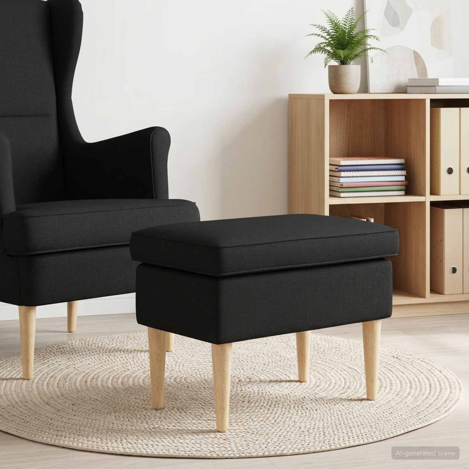 Hocker Hellgrau 55 x 35 x 41 cm Polyester