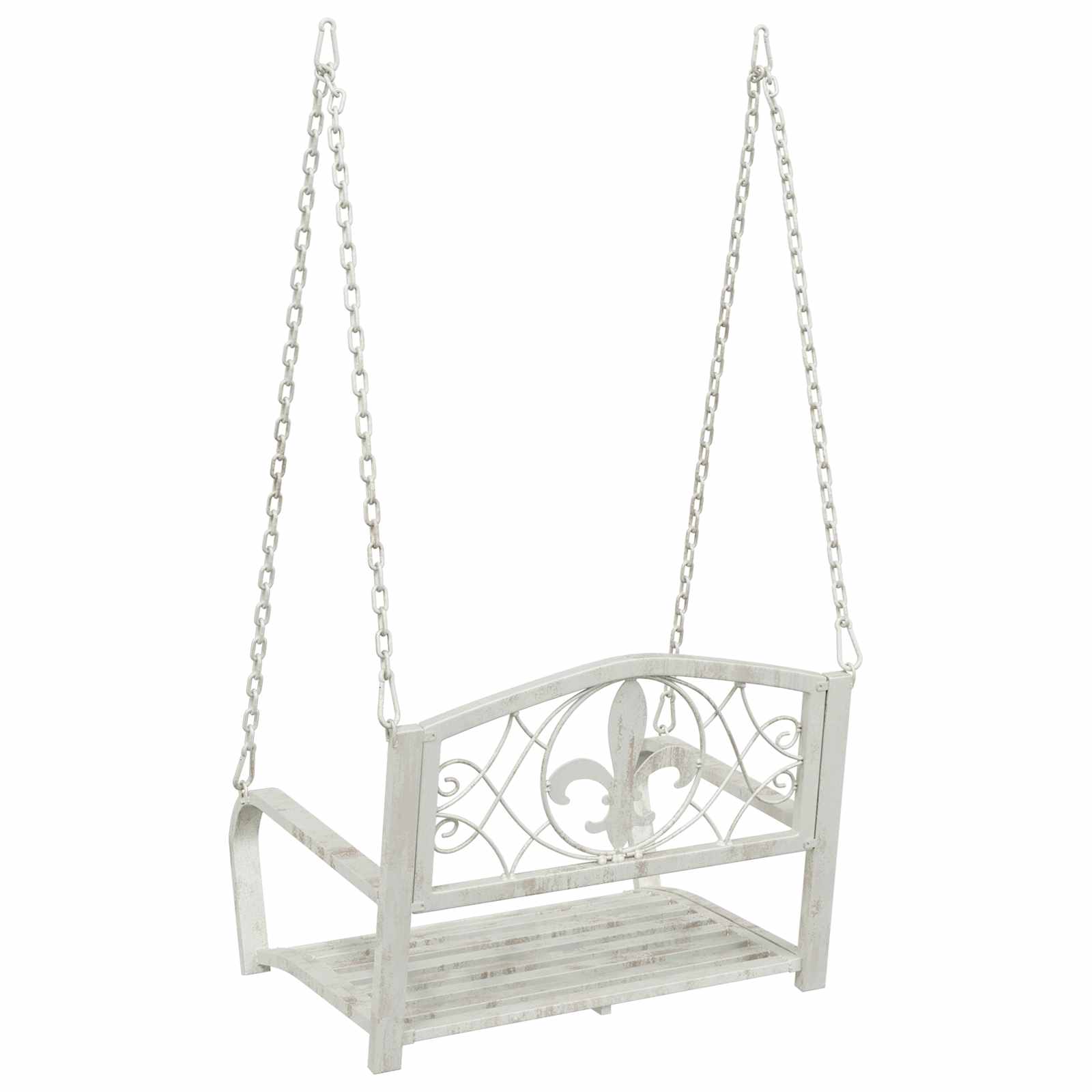 Schaukelbank Stahl 71 x 75 x 59 cm Antik Weiß