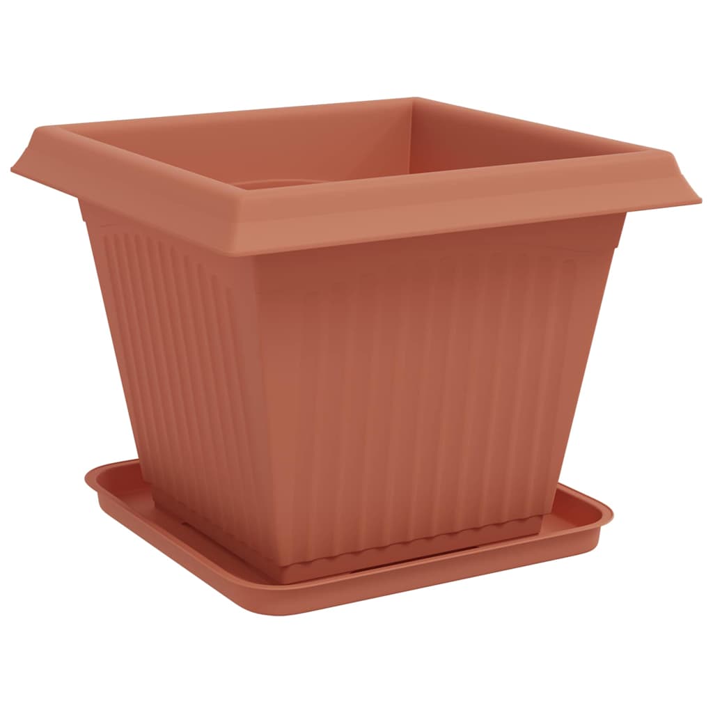 Blumentöpfe 6 pcs Ziegelrot 20 x 20 x 16 cm Kunststoff