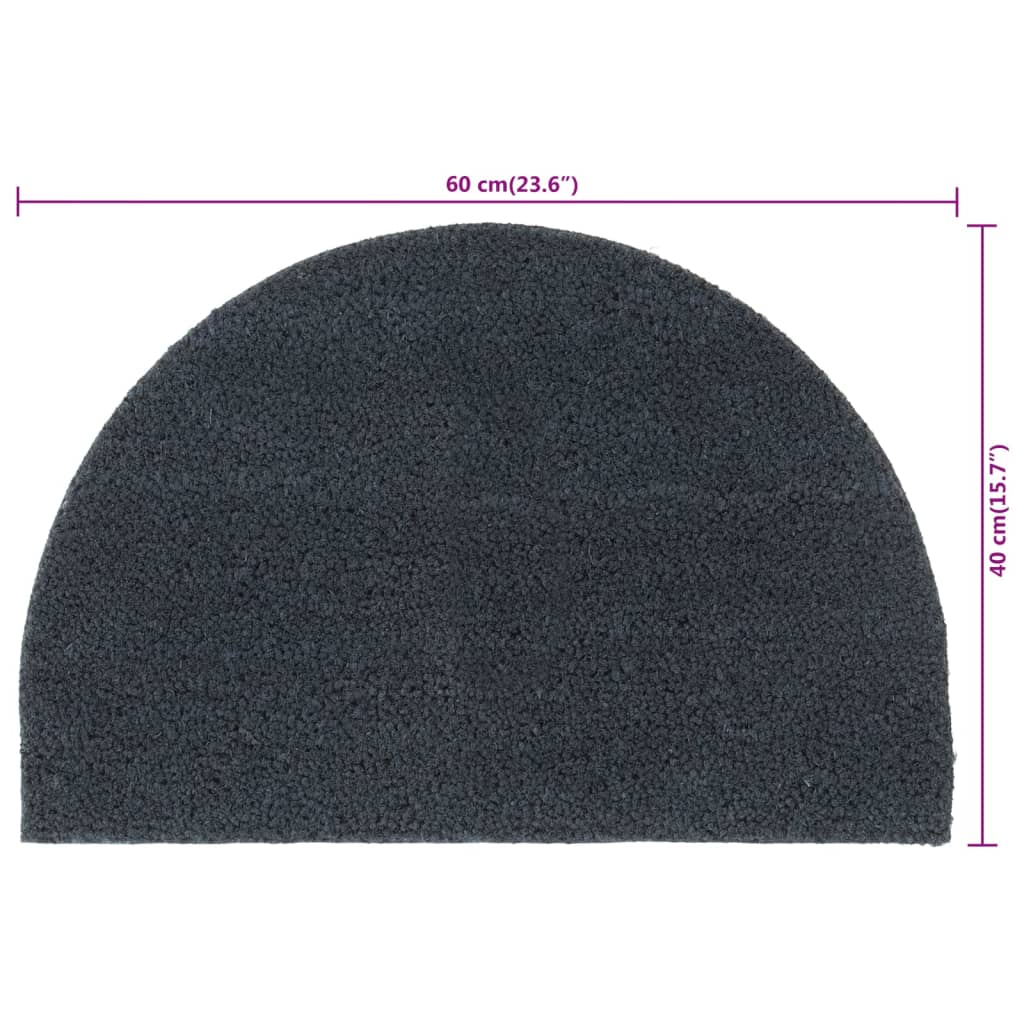 Fußmatte Schwarz Halbrund 60x90 cm Kokosfaser Getuftet